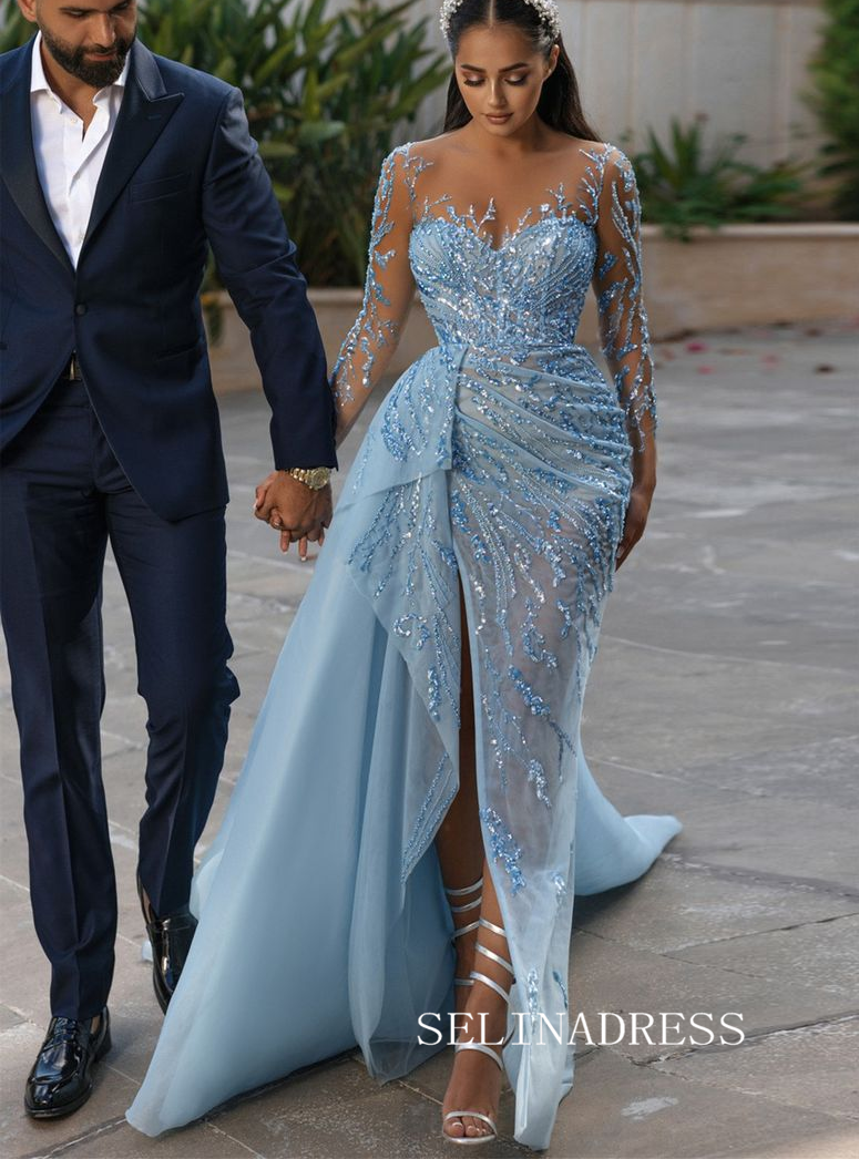 Elegant Baby Blue Evening Dress