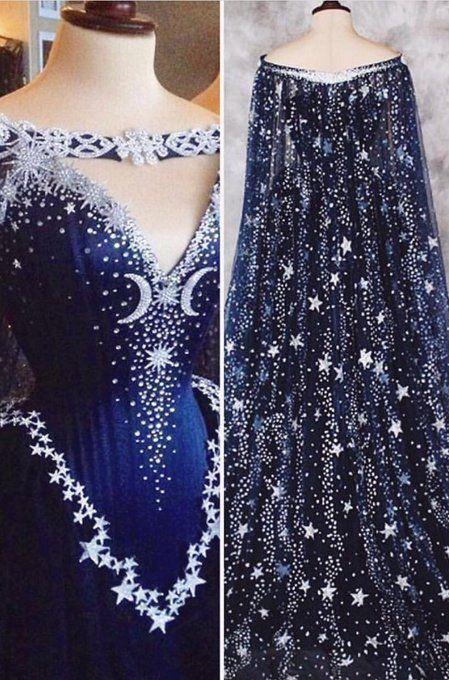 midnight blue starry night debut gown