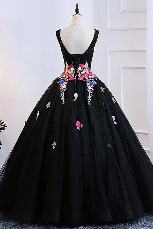 Lace Appliqué A-Line Prom Dress