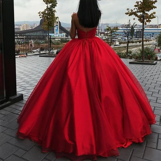 simple red gown