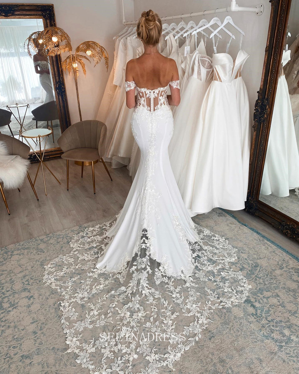 Backless Strapless Modern Mermaid Wedding Dresses Cathedral Train