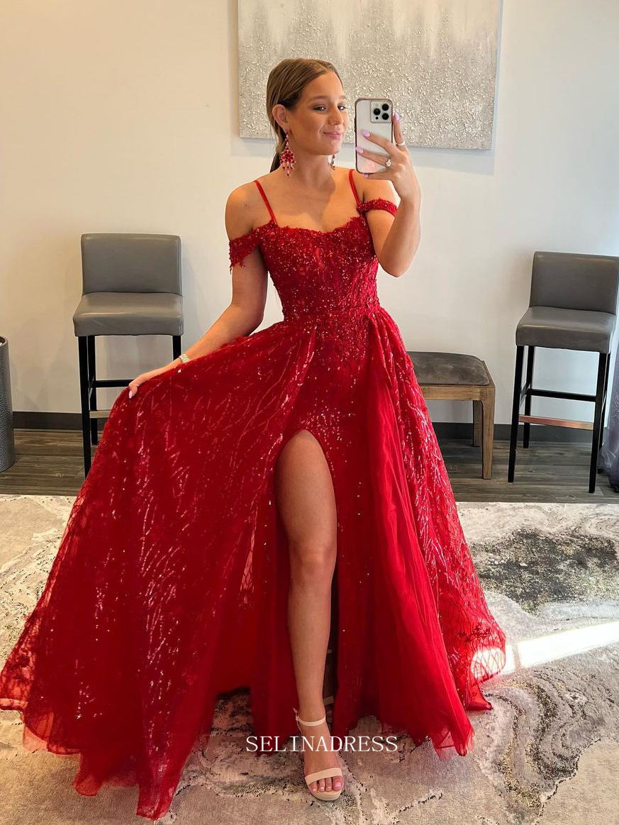 Beaded red prom outlet dress