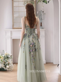 A-line Spaghetti Straps Mint Green Prom Dress Beautiful Princess Dresses TKL2205|Selinadress