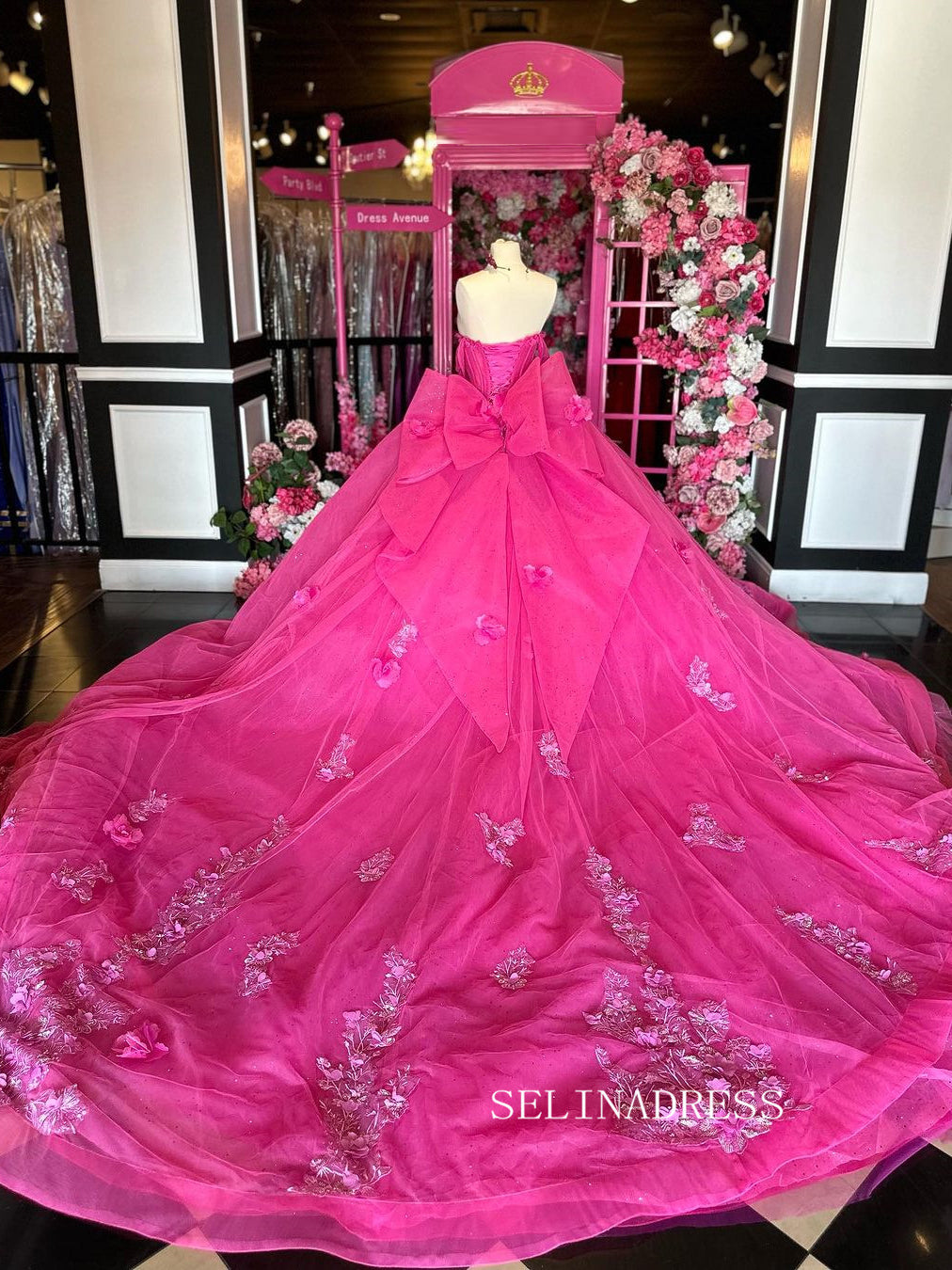 A-line Sweetheart Pink Custom Quinceañera Dress Long Princess Dresses SEW1123|Selinadress