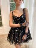 Black Homecoming Dress Short Prom Dress EWR417