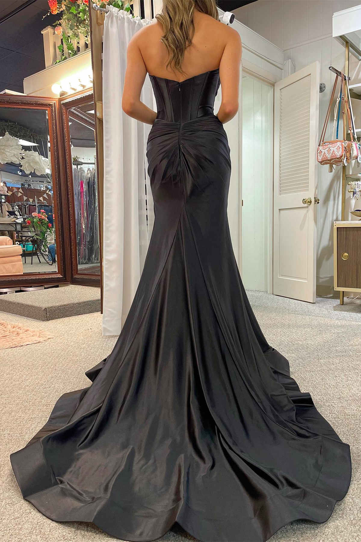 Chic Mermaid Sweetheart Long Prom Dresses Cheap Elegant Evening Dress sew0313