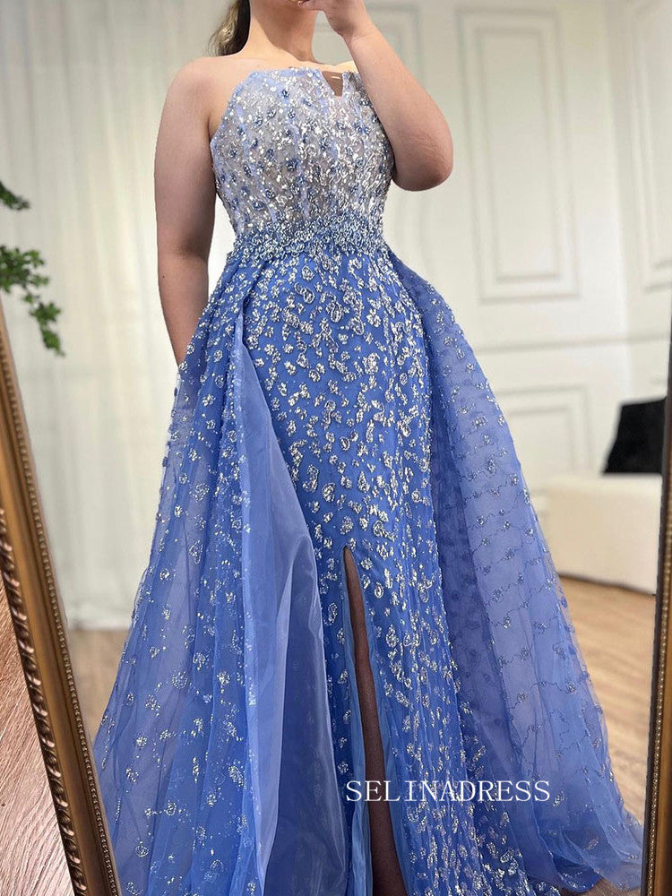 Luxury Sweetheart Beaded Prom Dress Overskirt High Quality Evening Gowns LA71796|Selinadress