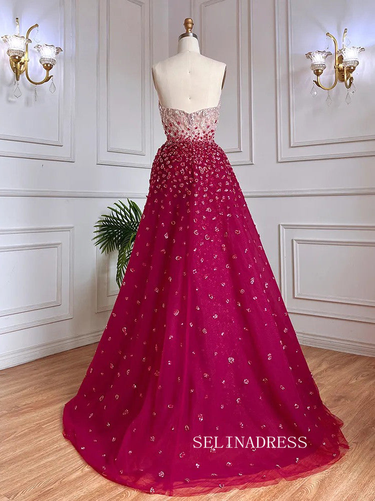 Luxury Sweetheart Beaded Prom Dress Overskirt High Quality Evening Gowns LA71796|Selinadress