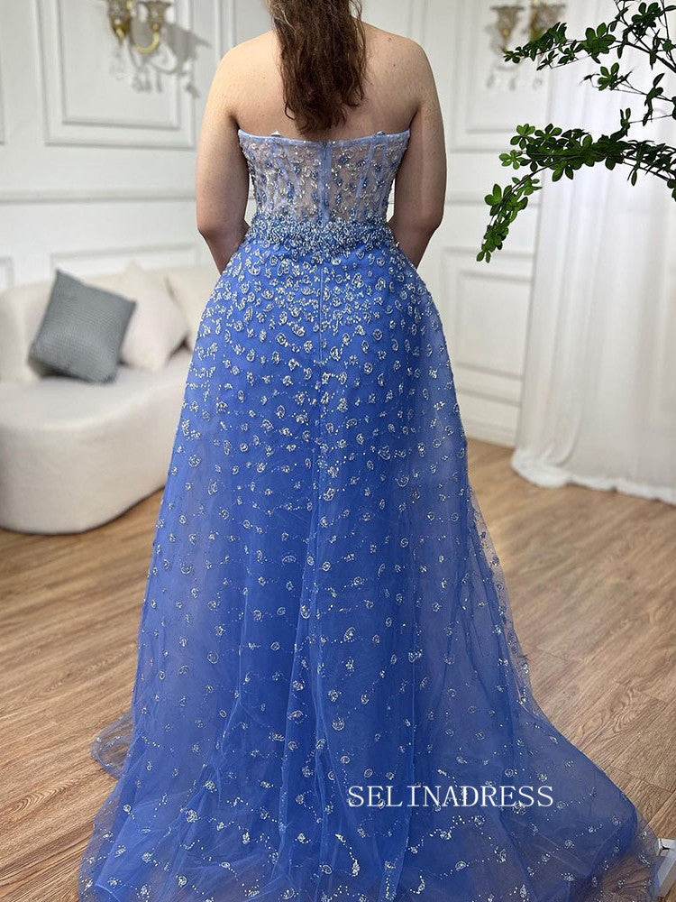 Luxury Sweetheart Beaded Prom Dress Overskirt High Quality Evening Gowns LA71796|Selinadress