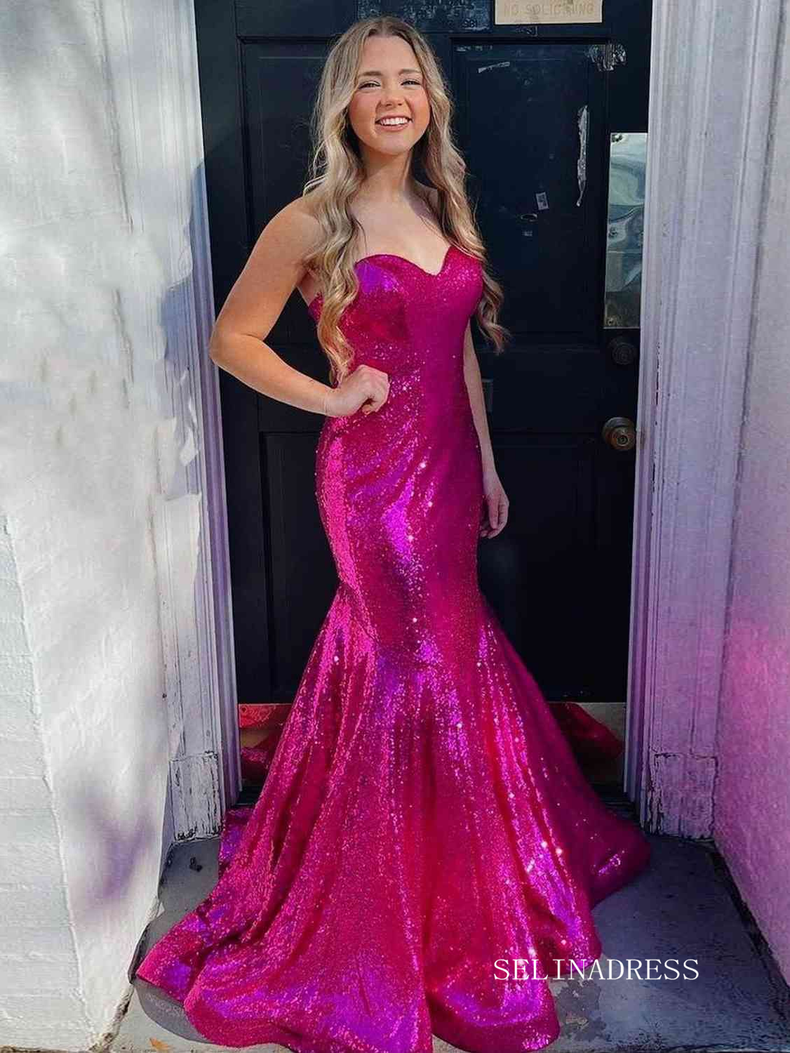 Mermaid Sweetheart Cheap Sparkly Prom Dresses lpk563|Selinadress