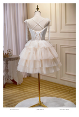 A-line Spaghetti Straps Sweetheart White Short Prom Dress Juniors Cute Homecoming Dresses KTS003|Selinadress