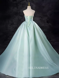 A-line Strapless Blue Prom Dress Beautiful Princess Dresses TKL2204