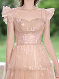 A-line Straps Tea Length Prom Dress Beautiful Butterfly Princess Dresses TKL2212|Selinadress