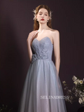 A-line Sweetheart Gray Long Prom Dress Beautiful Princess Dresses TKL2215|Selinadress