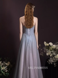 A-line Sweetheart Gray Long Prom Dress Beautiful Princess Dresses TKL2215|Selinadress