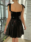 Black Homecoming Dress Short Prom Dress EWR416