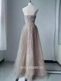 Chic A-Line Sweetheart Beaded Prom Dresses Elegant Evening Dress TKL3081|Selinadress