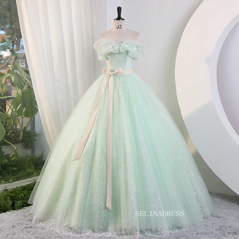 Chic Off-the shoulder Ball Gown Prom Dress Elegant Princess Dress Evening Dress #kop120|Selinadress