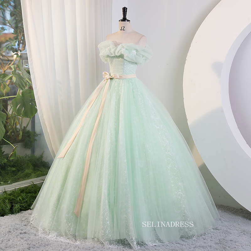 Chic Off-the shoulder Ball Gown Prom Dress Elegant Princess Dress Evening Dress #kop120|Selinadress