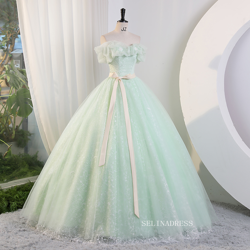 Chic Off-the shoulder Ball Gown Prom Dress Elegant Princess Dress Evening Dress #kop120|Selinadress