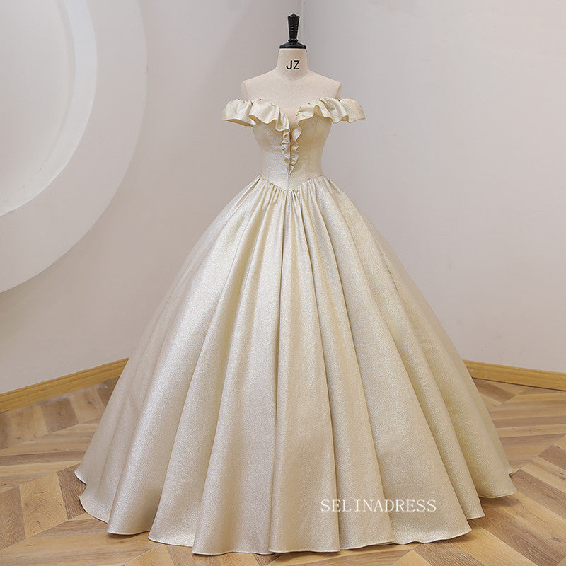 Chic Off-the-shoulder Ball Gown Prom Dress Elegant Princess Dress Evening Dress #kop122|Selinadress