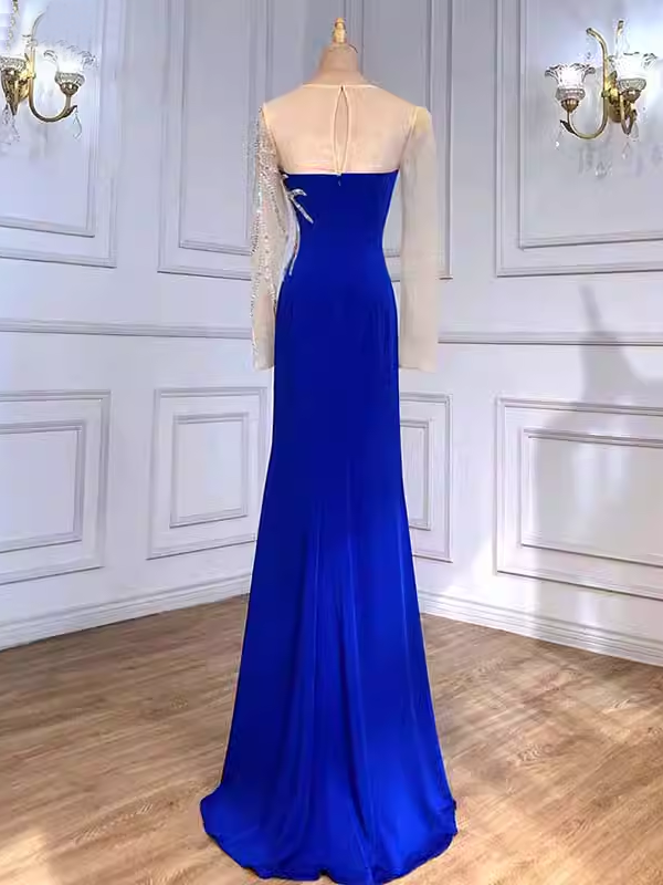 chic-sheath-column-scoop-long-sleeve-beaded-long-prom-dresses-elegant-evening-dress-sew03372|Selinadress