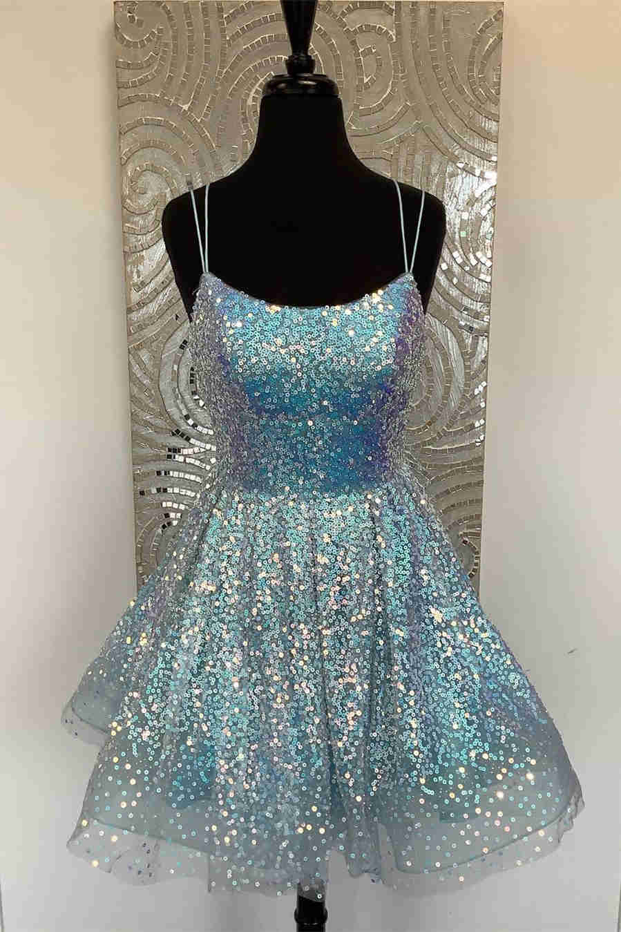 Cute Hot Pink Sequins A-Line Homecoming Dress #TKD040|Selinadress