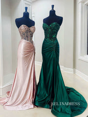 Elegant Sweetheart Mermaid Long Prom Dress Beaded Evening Dress SER634|Selinadress