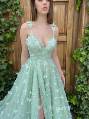 Gorgeous Sequins Mint Prom Dress With Butterfly Long Evening Dresses sea063|Selinadress