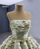 Green Ruffled Wedding Dresses Off the Shoulder Removable Sleeve Quinceanera Dress 241023|Selinadress