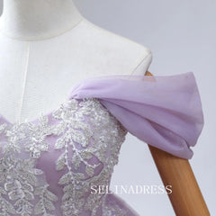 Lavender Sparkly Quinceañera Ball Gown Prom Dresses Beading Sleeveless Ball Gown Formal Dresses TKL2104|Selinadress