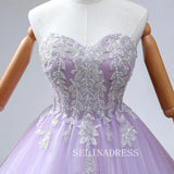 Lavender Sparkly Quinceañera Ball Gown Prom Dresses Beading Sleeveless Ball Gown Formal Dresses TKL2104|Selinadress