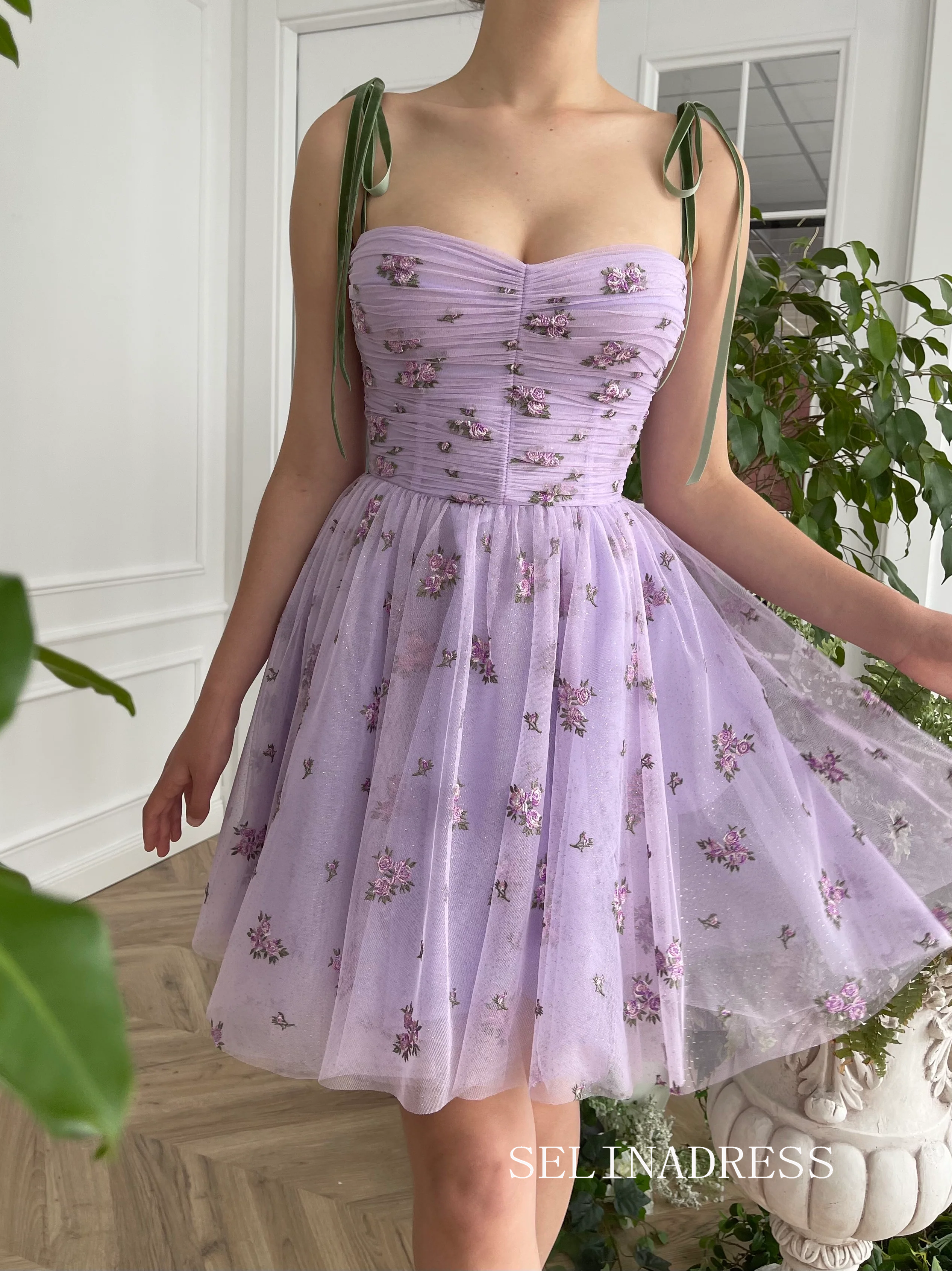 Lilac Homecoming Dress Cute Short Prom Dress EWR418|Selinadress