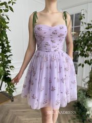 Lilac Homecoming Dress Cute Short Prom Dress EWR418|Selinadress