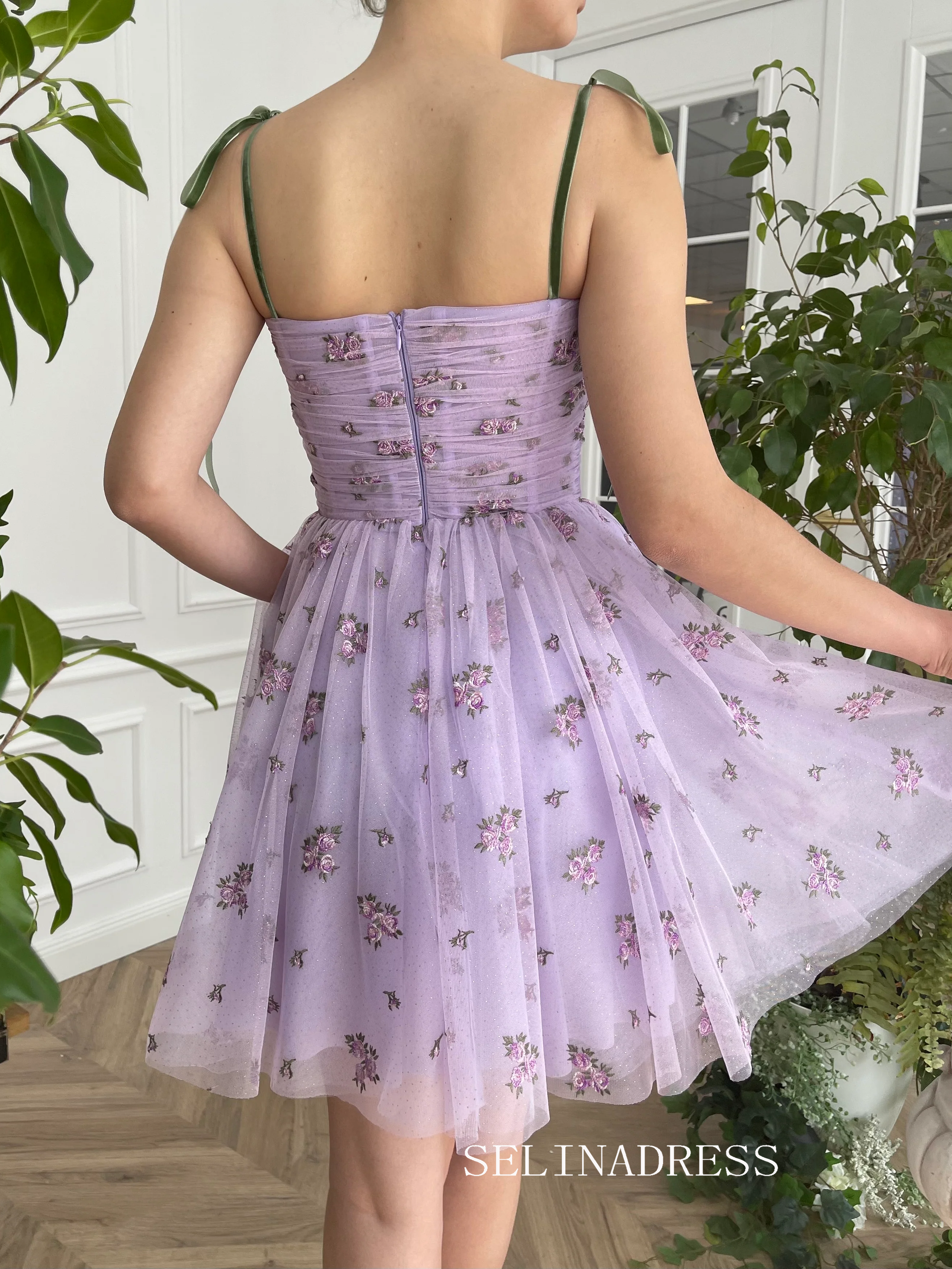 Lilac Homecoming Dress Cute Short Prom Dress EWR418|Selinadress