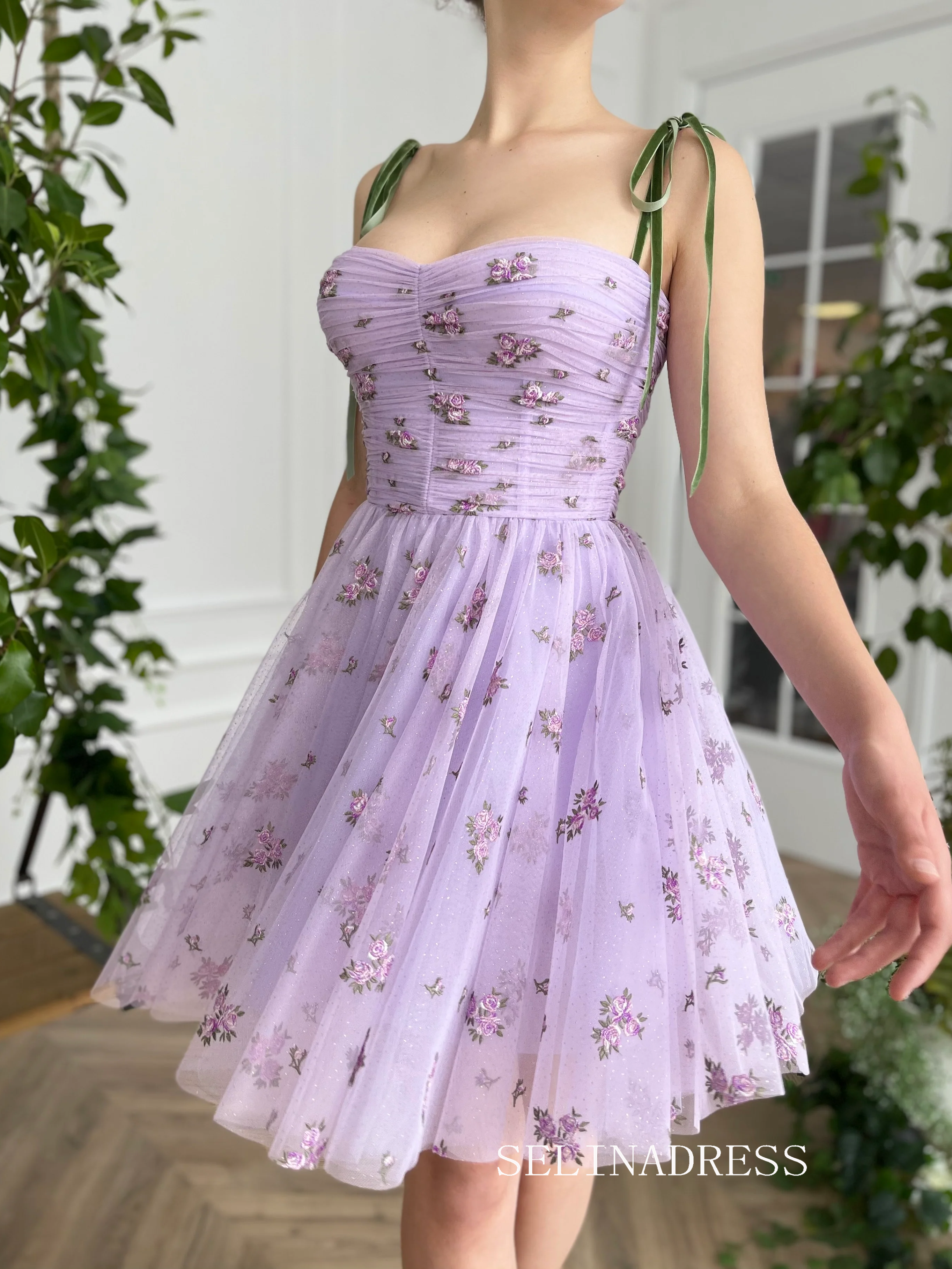 Lilac Homecoming Dress Cute Short Prom Dress EWR418|Selinadress