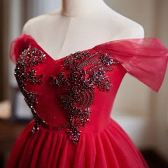 Lovely Red Short Prom Dress Off-the-shoulder Homecoming Dresses Cocktail Dress #TKL2008|Selinadress