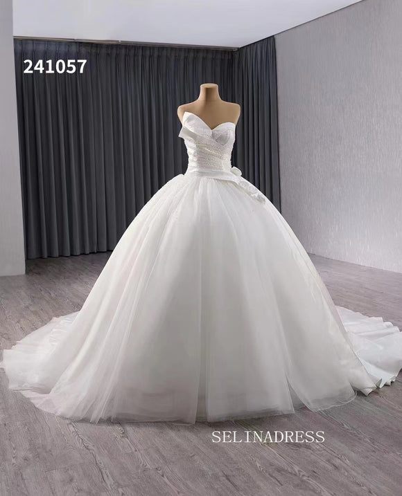 Luxury Ball Gown Sweetheart Beaded Wedding Dress Haute Couture Bridal Gowns 241057|Selinadress