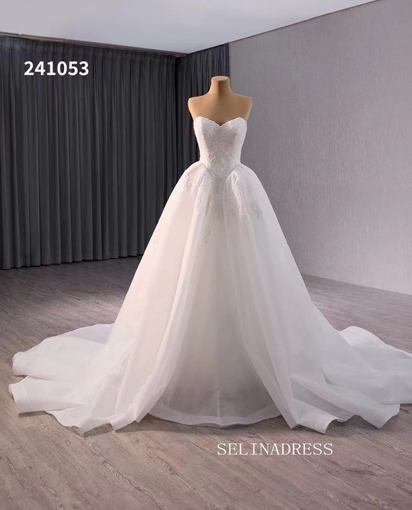 Luxury Ball Gown Sweetheart Lace Wedding Dress Haute Couture Bridal Gowns 241053|Selinadress