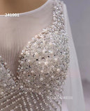 Luxury Beaded Mermaid Long Sleeve Wedding Dress Bridal Gowns 241001|Selinadress