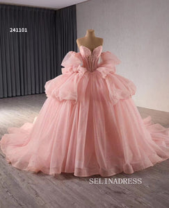 Luxury Flesh Pink Sweetheart Ball Gowns Long Formal Dresses Lace Evening Dress 241101|Selinadress