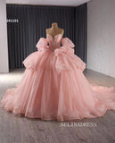 Luxury Flesh Pink Sweetheart Ball Gowns Long Formal Dresses Lace Evening Dress 241101|Selinadress