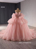 Luxury Flesh Pink Sweetheart Ball Gowns Long Formal Dresses Lace Evening Dress 241101