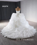 Luxury Haute Couture White Wedding Dress Sweetheart Ball Gown Bridal Dresses 241074|Selinadress