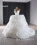 Luxury Haute Couture White Wedding Dress Sweetheart Ball Gown Bridal Dresses 241074|Selinadress