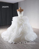 Luxury Haute Couture White Wedding Dress Sweetheart Ball Gown Bridal Dresses 241074|Selinadress