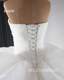 Luxury Haute Couture White Wedding Dress Sweetheart Ball Gown Bridal Dresses 241074|Selinadress