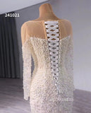 Luxury Mermaid Long Sleeve Wedding Dress Beaded Bridal Gowns 241021