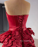 Luxury Red Mermaid Long Formal Dresses Overskirt Evening Dress 241096|Selinadress