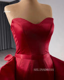 Luxury Red Mermaid Long Formal Dresses Overskirt Evening Dress 241096|Selinadress